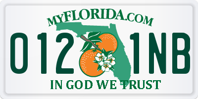 FL license plate 0121NB