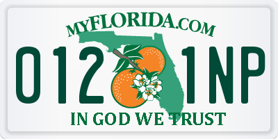 FL license plate 0121NP