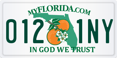 FL license plate 0121NY