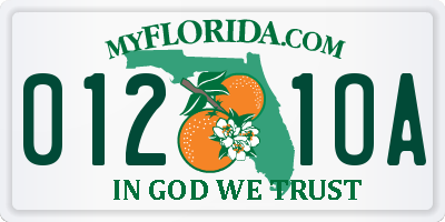 FL license plate 0121OA