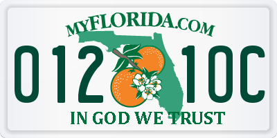 FL license plate 0121OC