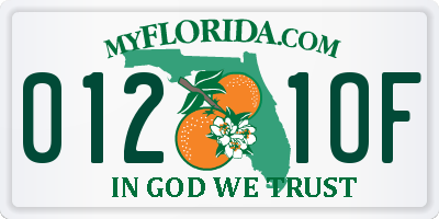 FL license plate 0121OF