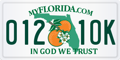 FL license plate 0121OK