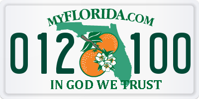 FL license plate 0121OO