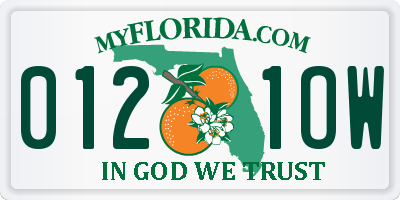 FL license plate 0121OW