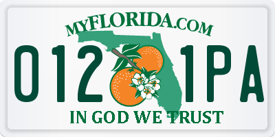 FL license plate 0121PA