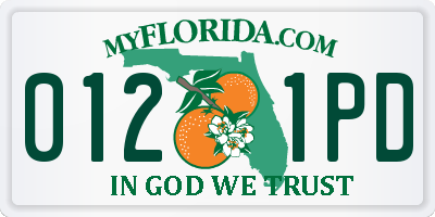 FL license plate 0121PD