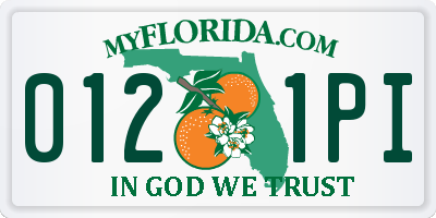 FL license plate 0121PI