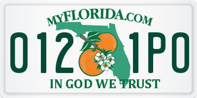 FL license plate 0121PO