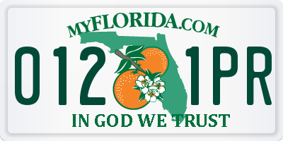 FL license plate 0121PR