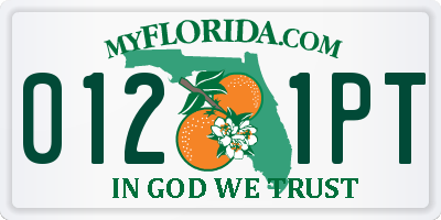 FL license plate 0121PT