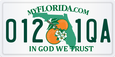 FL license plate 0121QA