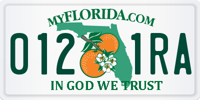 FL license plate 0121RA