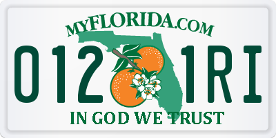FL license plate 0121RI