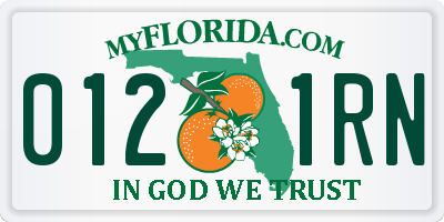 FL license plate 0121RN
