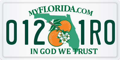 FL license plate 0121RO