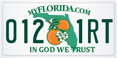 FL license plate 0121RT