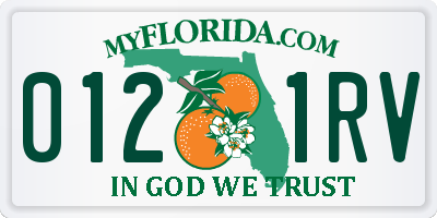 FL license plate 0121RV