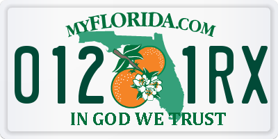 FL license plate 0121RX