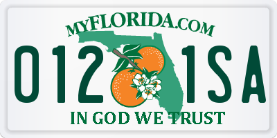 FL license plate 0121SA