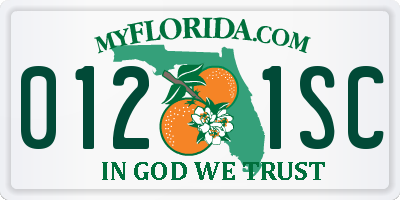 FL license plate 0121SC