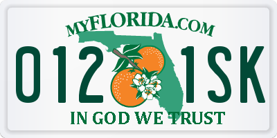 FL license plate 0121SK
