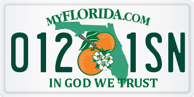 FL license plate 0121SN