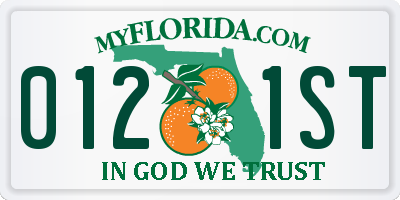 FL license plate 0121ST