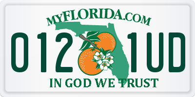FL license plate 0121UD