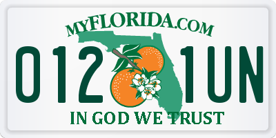FL license plate 0121UN