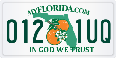 FL license plate 0121UQ
