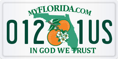 FL license plate 0121US