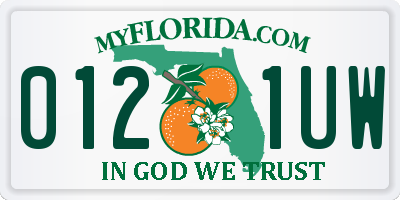 FL license plate 0121UW