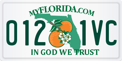 FL license plate 0121VC