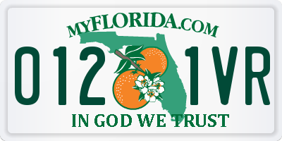 FL license plate 0121VR
