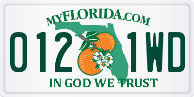 FL license plate 0121WD