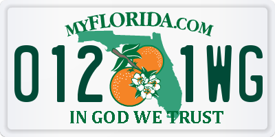 FL license plate 0121WG