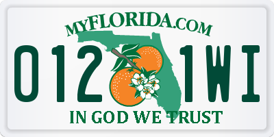FL license plate 0121WI
