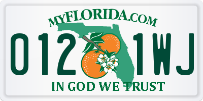 FL license plate 0121WJ