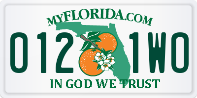 FL license plate 0121WO