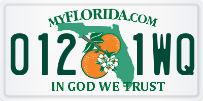 FL license plate 0121WQ