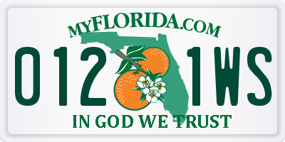 FL license plate 0121WS