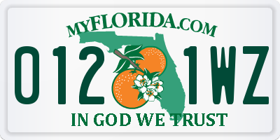 FL license plate 0121WZ