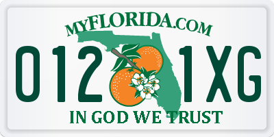 FL license plate 0121XG