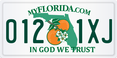 FL license plate 0121XJ