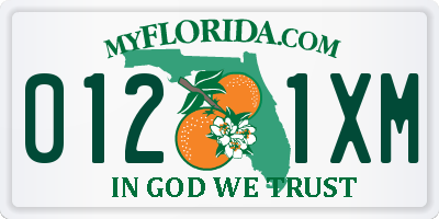 FL license plate 0121XM