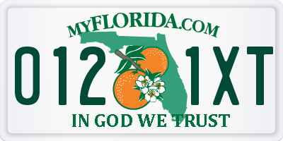 FL license plate 0121XT