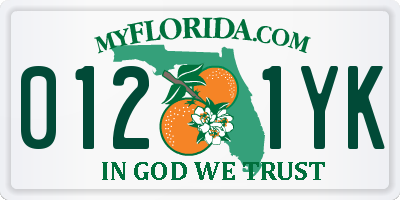 FL license plate 0121YK
