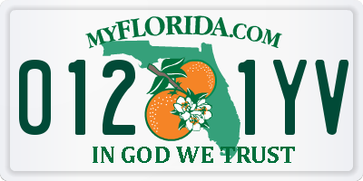 FL license plate 0121YV