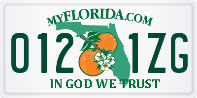 FL license plate 0121ZG